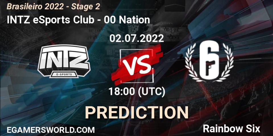 INTZ eSports Club contre 00 Nation : prédiction de match. 02.07.22. Rainbow Six, Brasileirão 2022 - Stage 2