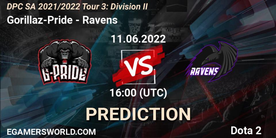Gorillaz-Pride contre Ravens : prédiction de match. 11.06.22. Dota 2, DPC SA 2021/2022 Tour 3: Division II