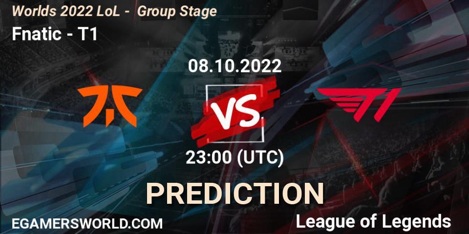 Fnatic contre T1 : prédiction de match. 08.10.22. LoL, Worlds 2022 LoL - Group Stage