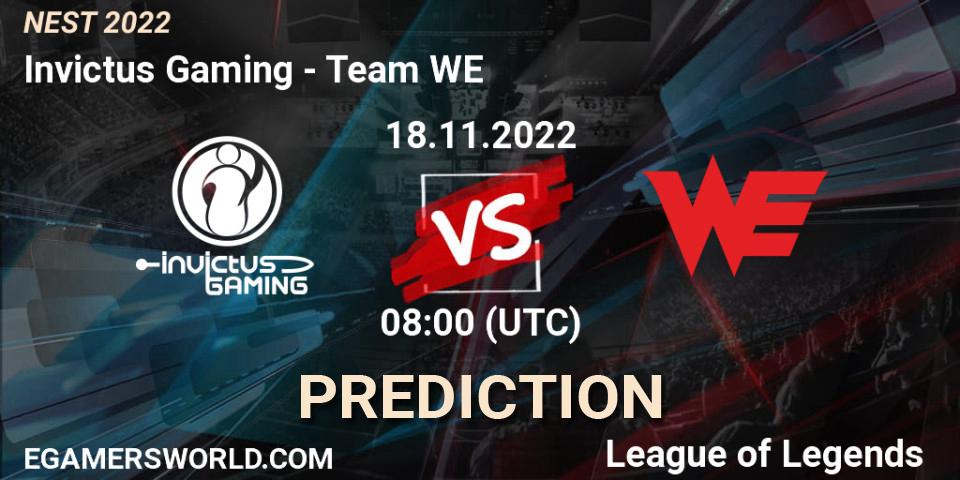 Invictus Gaming contre Team WE : prédiction de match. 18.11.22. LoL, NEST 2022