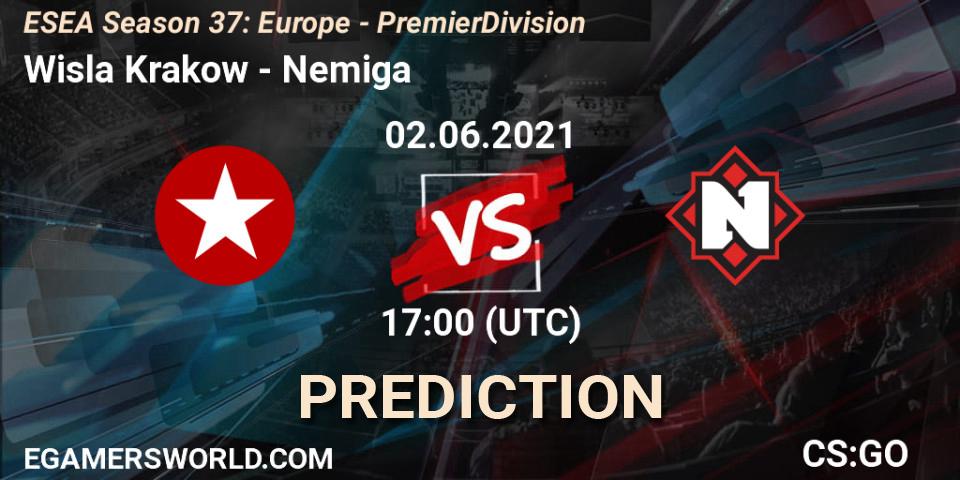 Wisla Krakow contre Nemiga : prédiction de match. 02.06.2021 at 17:00. Counter-Strike (CS2), ESEA Season 37: Europe - Premier Division