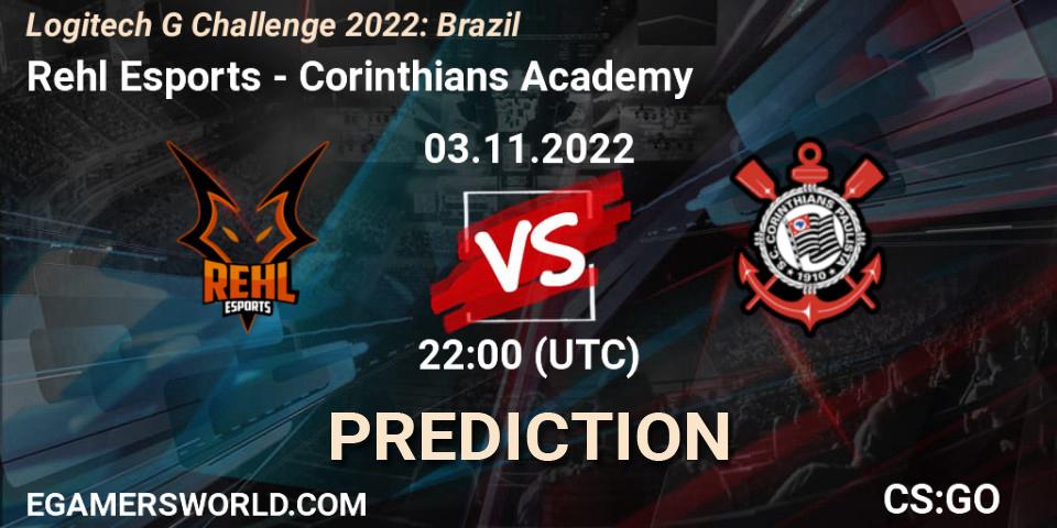 Rehl Esports contre Corinthians Academy : prédiction de match. 03.11.2022 at 22:00. Counter-Strike (CS2), Logitech G Challenge 2022: Brazil