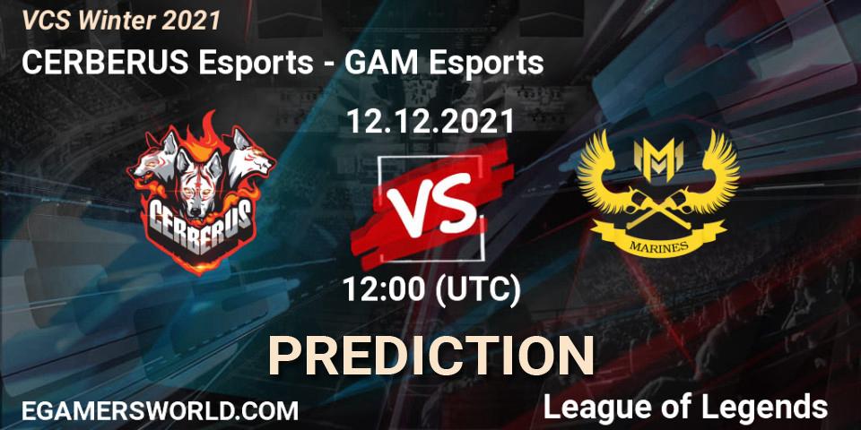 CERBERUS Esports contre GAM Esports : prédiction de match. 12.12.2021 at 10:00. LoL, VCS Winter 2021