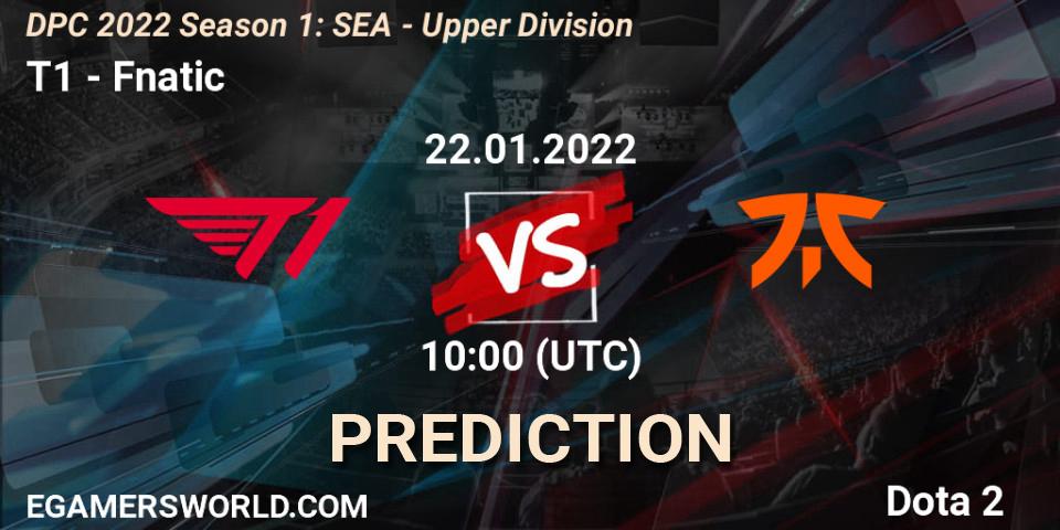 T1 contre Fnatic : prédiction de match. 22.01.2022 at 11:01. Dota 2, DPC 2022 Season 1: SEA - Upper Division
