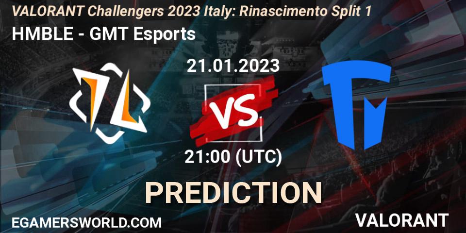 HMBLE contre GMT Esports : prédiction de match. 21.01.23. VALORANT, VALORANT Challengers 2023 Italy: Rinascimento Split 1