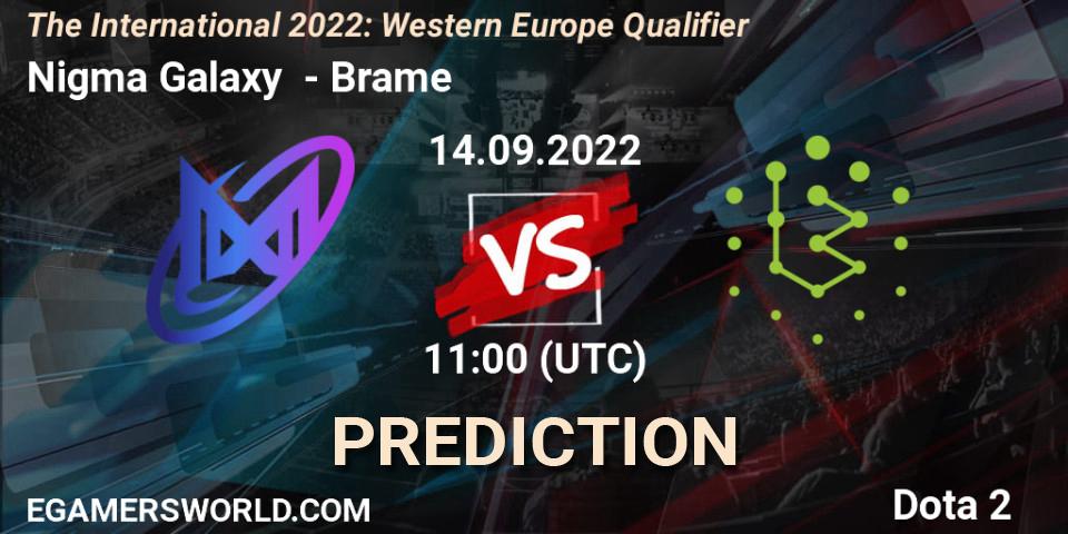 Nigma Galaxy contre Brame : prédiction de match. 14.09.22. Dota 2, The International 2022: Western Europe Qualifier