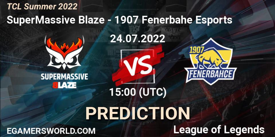 SuperMassive Blaze contre 1907 Fenerbahçe Esports : prédiction de match. 24.07.2022 at 15:00. LoL, TCL Summer 2022