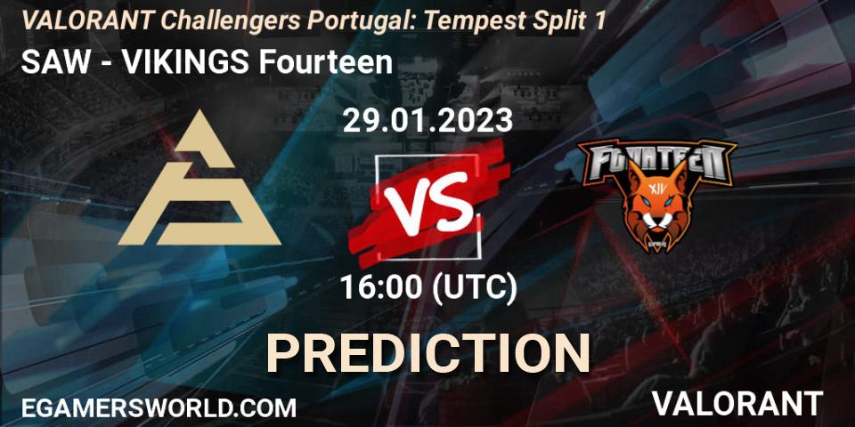 SAW contre VIKINGS Fourteen : prédiction de match. 29.01.23. VALORANT, VALORANT Challengers 2023 Portugal: Tempest Split 1
