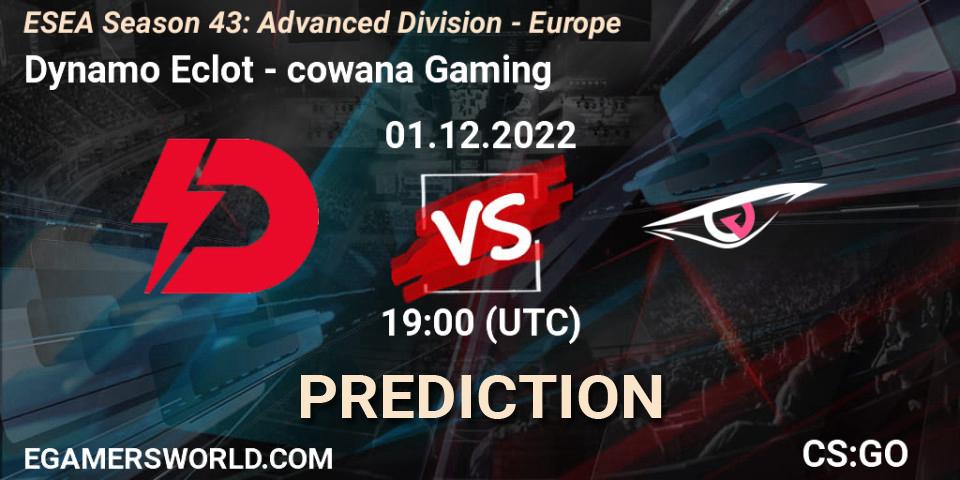 Dynamo Eclot contre cowana Gaming : prédiction de match. 01.12.22. CS2 (CS:GO), ESEA Season 43: Advanced Division - Europe