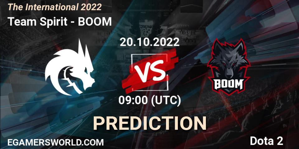 Team Spirit contre BOOM : prédiction de match. 20.10.22. Dota 2, The International 2022