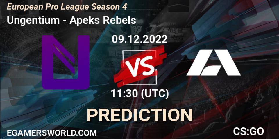 Ungentium contre Apeks Rebels : prédiction de match. 09.12.22. CS2 (CS:GO), European Pro League Season 4