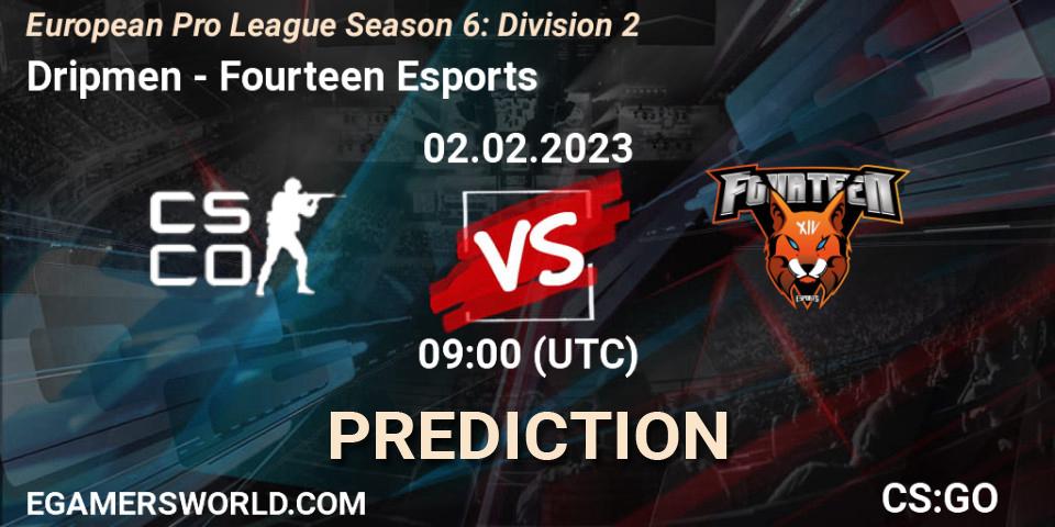Dripmen contre Fourteen Esports : prédiction de match. 02.02.23. CS2 (CS:GO), European Pro League Season 6: Division 2