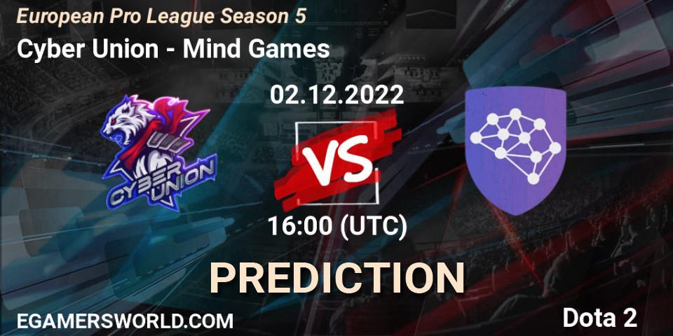 Cyber Union contre Mind Games : prédiction de match. 02.12.22. Dota 2, European Pro League Season 5