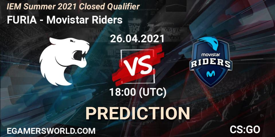 FURIA contre Movistar Riders : prédiction de match. 26.04.2021 at 18:10. Counter-Strike (CS2), IEM Summer 2021 Closed Qualifier