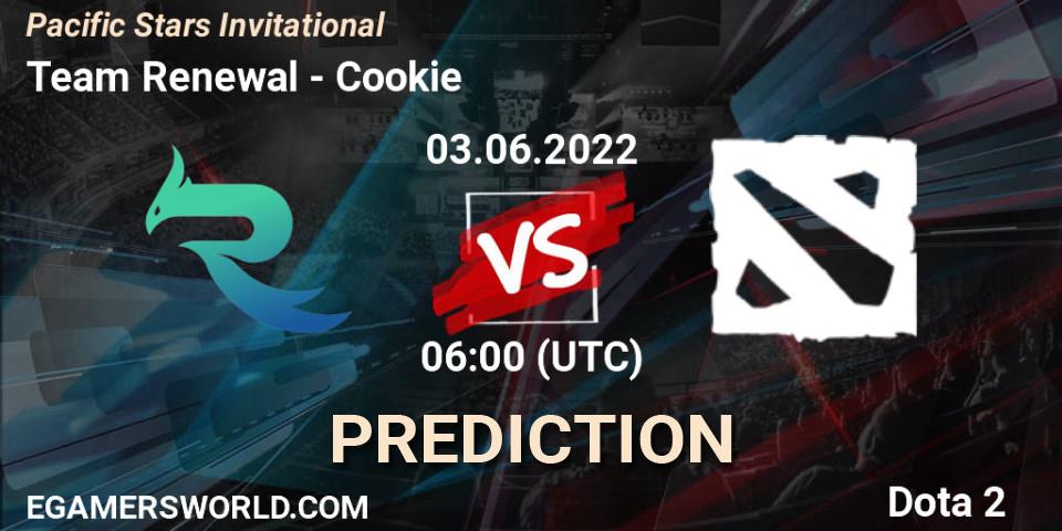 Team Renewal contre Cookie : prédiction de match. 03.06.2022 at 06:17. Dota 2, Pacific Stars Invitational