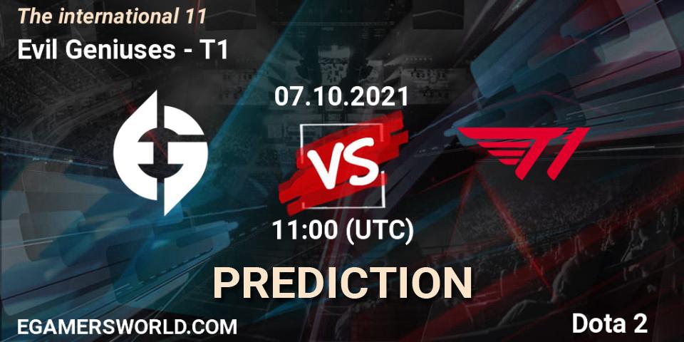 Evil Geniuses contre T1 : prédiction de match. 07.10.2021 at 13:23. Dota 2, The Internationa 2021