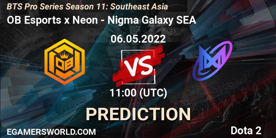 OB Esports x Neon contre Nigma Galaxy SEA : prédiction de match. 06.05.2022 at 11:29. Dota 2, BTS Pro Series Season 11: Southeast Asia