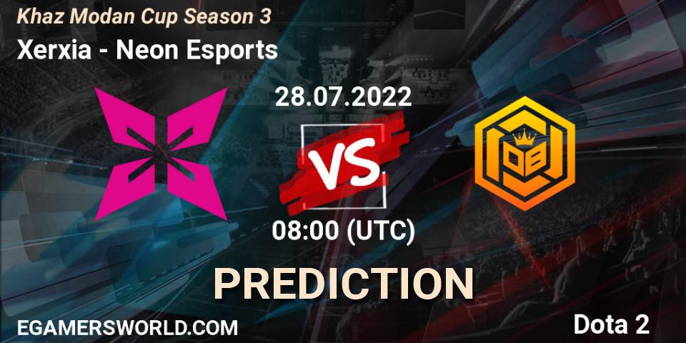 Xerxia contre Neon Esports : prédiction de match. 28.07.22. Dota 2, Khaz Modan Cup Season 3