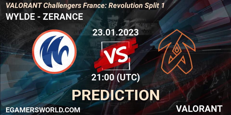 WYLDE contre ZERANCE : prédiction de match. 23.01.23. VALORANT, VALORANT Challengers 2023 France: Revolution Split 1