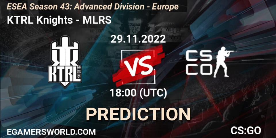 KTRL Knights contre MLRS : prédiction de match. 29.11.22. CS2 (CS:GO), ESEA Season 43: Advanced Division - Europe