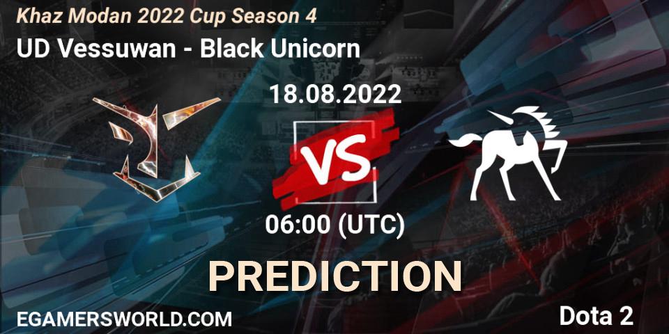 UD Vessuwan contre Black Unicorn : prédiction de match. 19.08.2022 at 07:26. Dota 2, Khaz Modan 2022 Cup Season 4