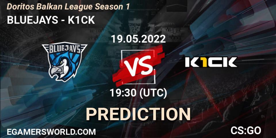 BLUEJAYS contre k1ck : prédiction de match. 19.05.22. CS2 (CS:GO), Doritos Balkan League Season 1