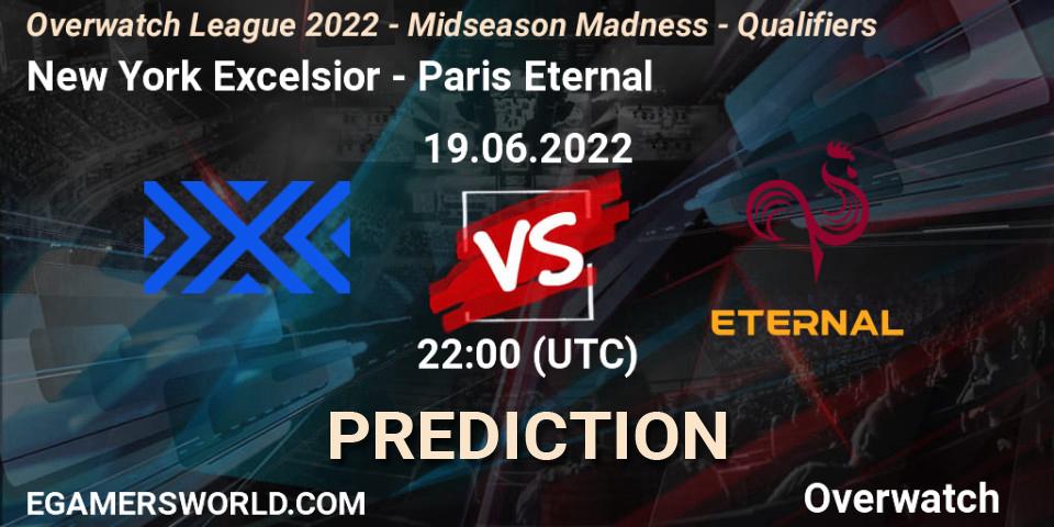 New York Excelsior contre Paris Eternal : prédiction de match. 19.06.2022 at 22:00. Overwatch, Overwatch League 2022 - Midseason Madness - Qualifiers