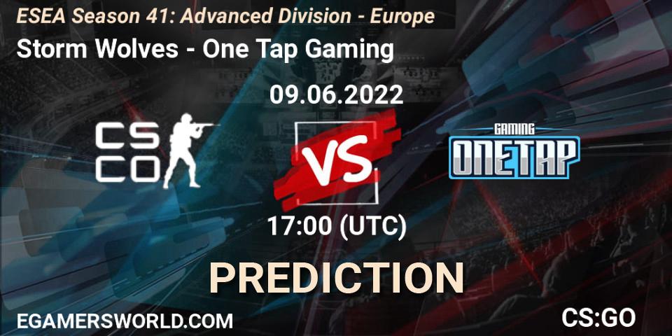 Storm Wolves contre One Tap Gaming : prédiction de match. 09.06.2022 at 17:00. Counter-Strike (CS2), ESEA Season 41: Advanced Division - Europe