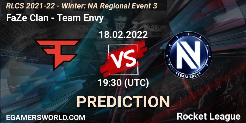 FaZe Clan contre Team Envy : prédiction de match. 18.02.2022 at 19:30. Rocket League, RLCS 2021-22 - Winter: NA Regional Event 3