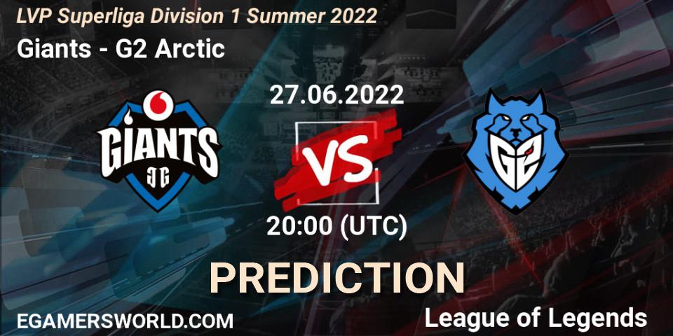 Giants contre G2 Arctic : prédiction de match. 27.06.2022 at 20:00. LoL, LVP Superliga Division 1 Summer 2022