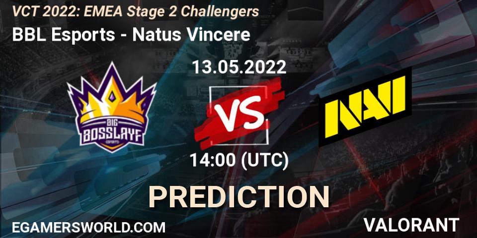 BBL Esports contre Natus Vincere : prédiction de match. 13.05.22. VALORANT, VCT 2022: EMEA Stage 2 Challengers
