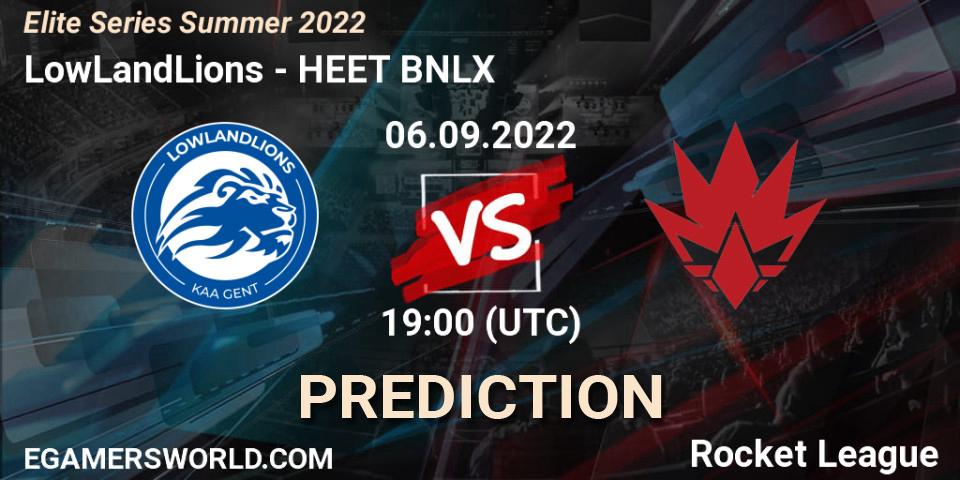 LowLandLions contre HEET BNLX : prédiction de match. 13.09.2022 at 19:50. Rocket League, Elite Series Summer 2022