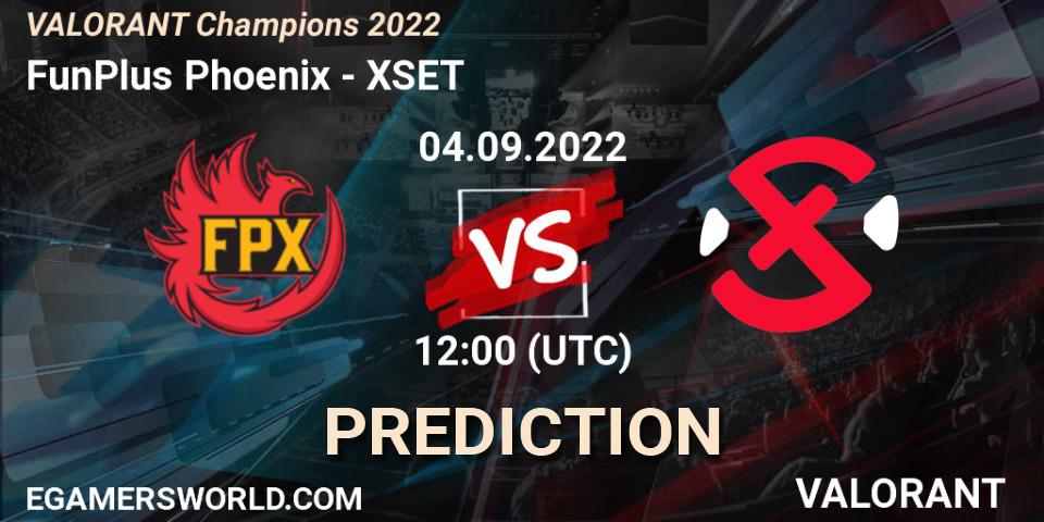 FunPlus Phoenix contre XSET : prédiction de match. 05.09.22. VALORANT, VALORANT Champions 2022