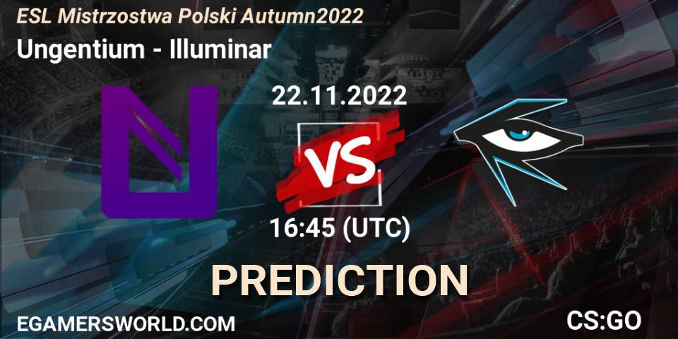 Ungentium contre Illuminar : prédiction de match. 22.11.2022 at 21:45. Counter-Strike (CS2), ESL Mistrzostwa Polski Autumn 2022