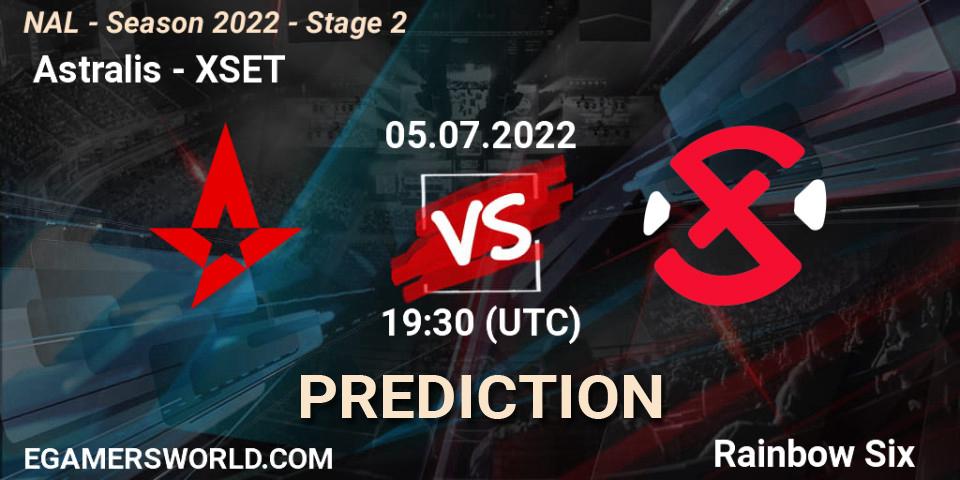  Astralis contre XSET : prédiction de match. 05.07.2022 at 19:30. Rainbow Six, NAL - Season 2022 - Stage 2