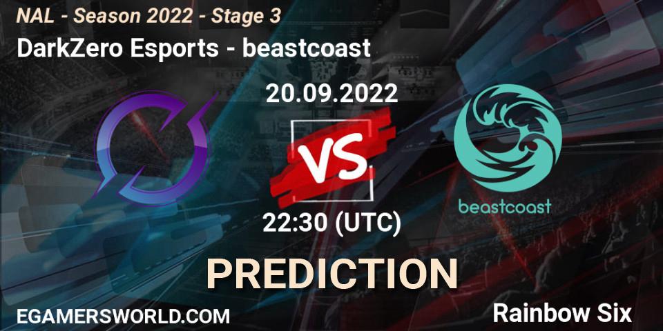 DarkZero Esports contre beastcoast : prédiction de match. 20.09.2022 at 22:30. Rainbow Six, NAL - Season 2022 - Stage 3