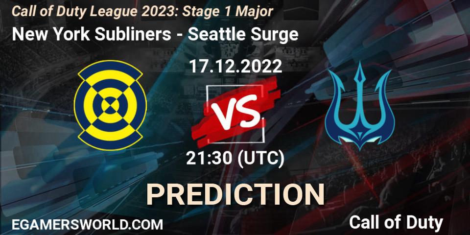 New York Subliners contre Seattle Surge : prédiction de match. 17.12.2022 at 21:30. Call of Duty, Call of Duty League 2023: Stage 1 Major