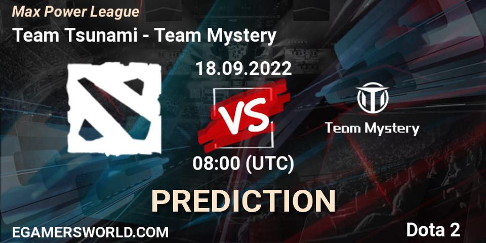 Team Tsunami contre Team Mystery : prédiction de match. 18.09.2022 at 08:27. Dota 2, Max Power League