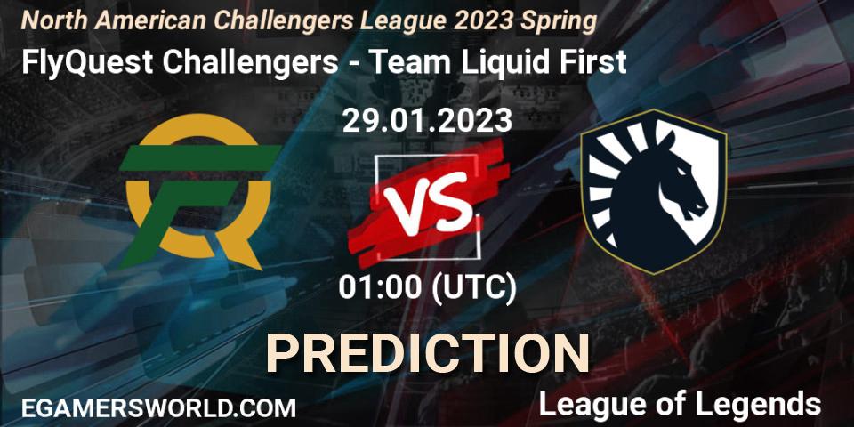 FlyQuest Challengers contre Team Liquid First : prédiction de match. 29.01.23. LoL, NACL 2023 Spring - Group Stage