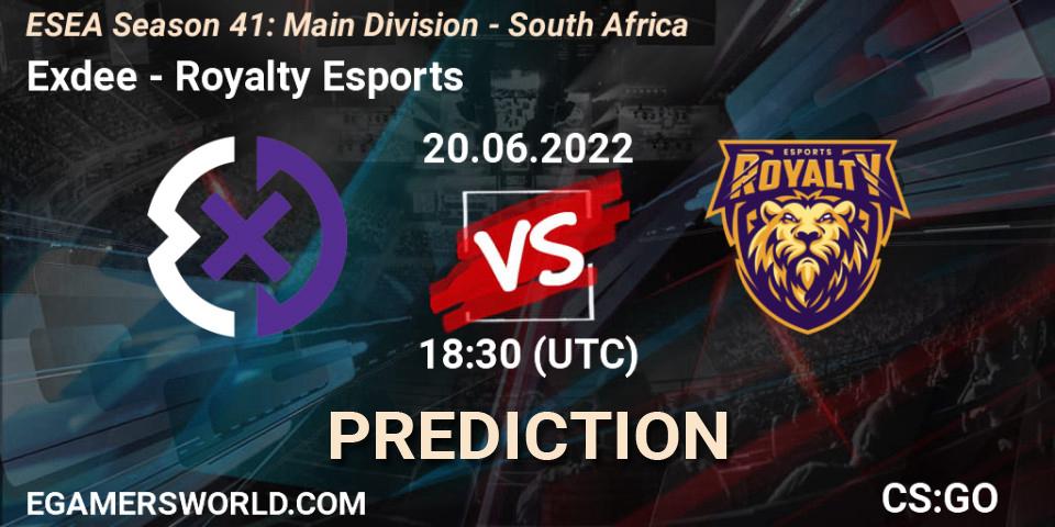 Exdee contre Royalty Esports : prédiction de match. 24.06.22. CS2 (CS:GO), ESEA Season 41: Main Division - South Africa