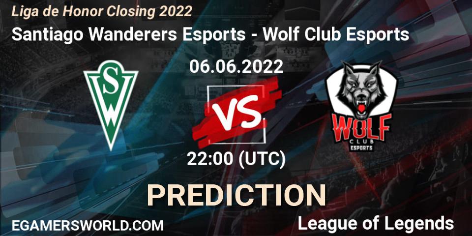 Santiago Wanderers Esports contre Wolf Club Esports : prédiction de match. 06.06.2022 at 22:00. LoL, Liga de Honor Closing 2022