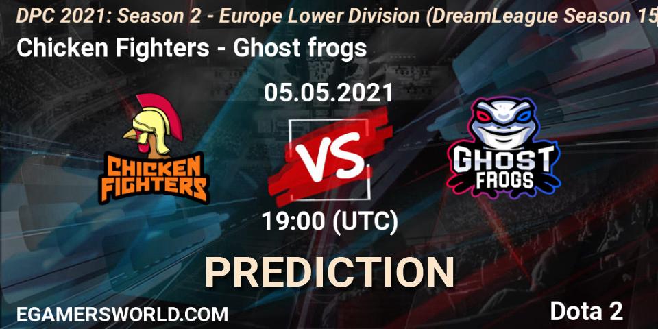 Chicken Fighters contre Ghost frogs : prédiction de match. 05.05.2021 at 18:56. Dota 2, DPC 2021: Season 2 - Europe Lower Division (DreamLeague Season 15)