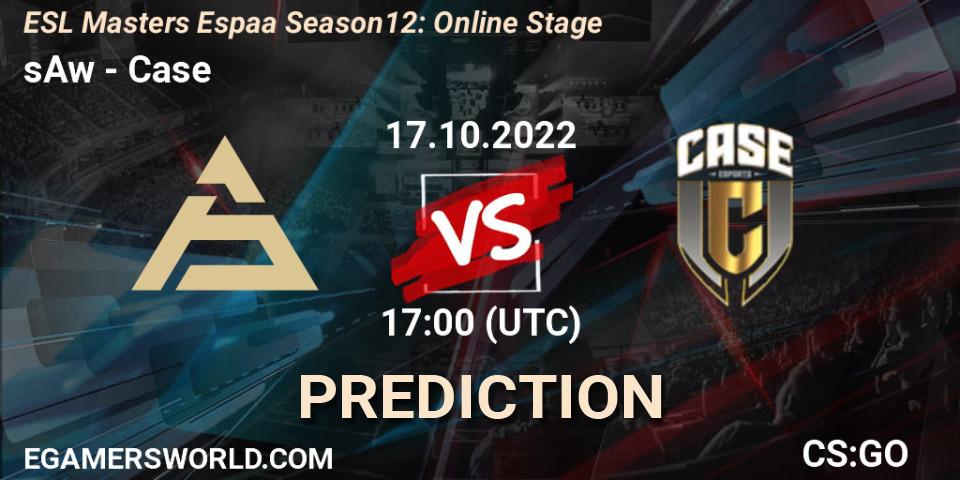 sAw contre Case : prédiction de match. 17.10.2022 at 17:00. Counter-Strike (CS2), ESL Masters España Season 12: Online Stage