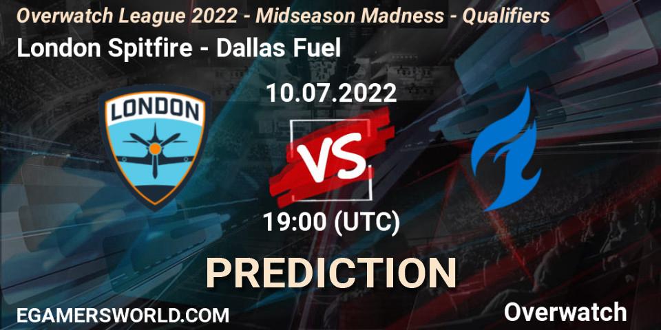 London Spitfire contre Dallas Fuel : prédiction de match. 10.07.22. Overwatch, Overwatch League 2022 - Midseason Madness - Qualifiers