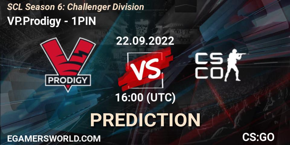 VP.Prodigy contre 1PIN : prédiction de match. 22.09.2022 at 16:00. Counter-Strike (CS2), SCL Season 6: Challenger Division