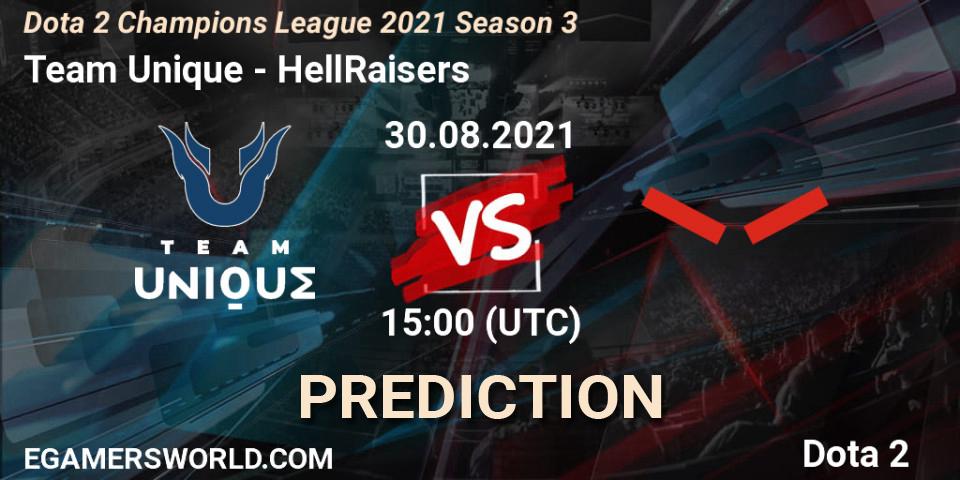 Team Unique contre HellRaisers : prédiction de match. 30.08.2021 at 14:59. Dota 2, Dota 2 Champions League 2021 Season 3