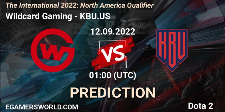 Wildcard Gaming contre KBU.US : prédiction de match. 12.09.2022 at 01:07. Dota 2, The International 2022: North America Qualifier