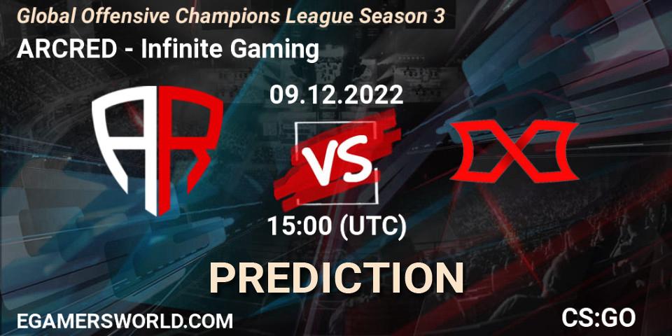 ARCRED contre Infinite Gaming : prédiction de match. 09.12.22. CS2 (CS:GO), Global Offensive Champions League Season 3