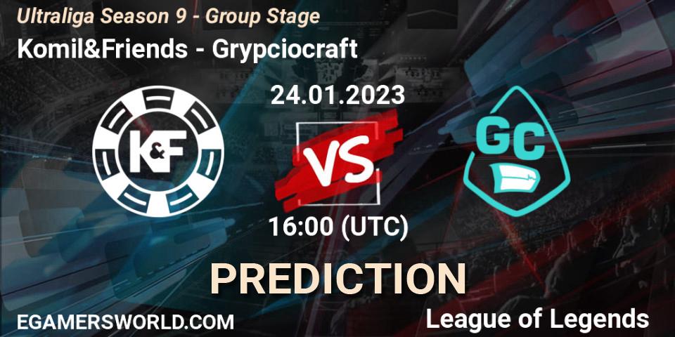 Komil&Friends contre Grypciocraft : prédiction de match. 24.01.2023 at 16:00. LoL, Ultraliga Season 9 - Group Stage