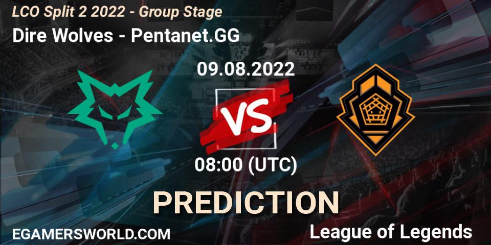 Dire Wolves contre Pentanet.GG : prédiction de match. 09.08.22. LoL, LCO Split 2 2022 - Group Stage